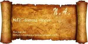 Nádassy Anna névjegykártya