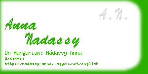 anna nadassy business card